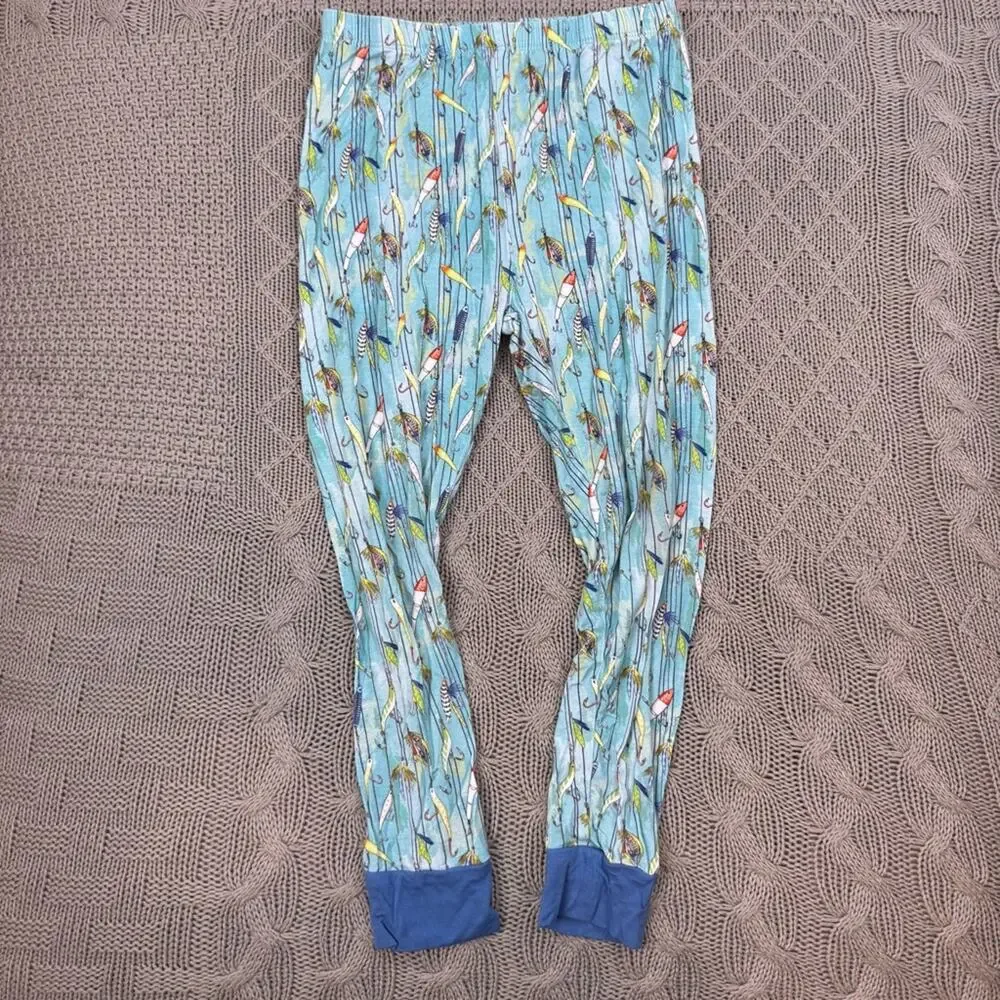 George Hats Kids Blue Fly Fishing Print Pajama Set ~ 5T